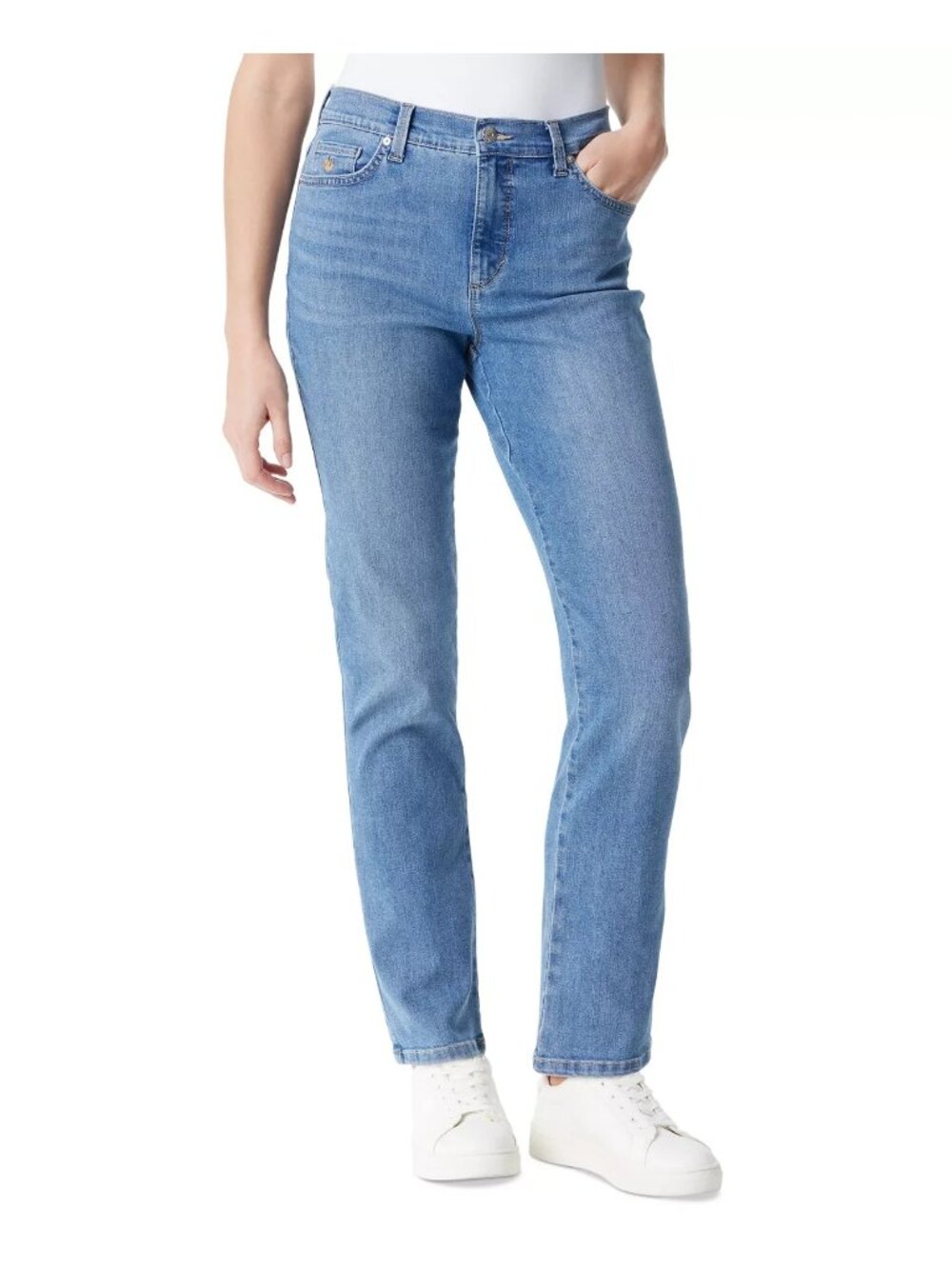Gloria Vanderbilt Women's Amanda Classic Straight Jeans Petite Size 14P Blue